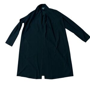 Eileen Fisher Womens Long Sleeves Light Weight Wrap Blouse Black Size Medium